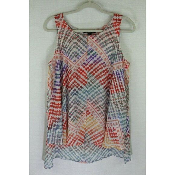 Zac & Rachel M Top Sleeveless Tank Geometric Print - Picture 2 of 5